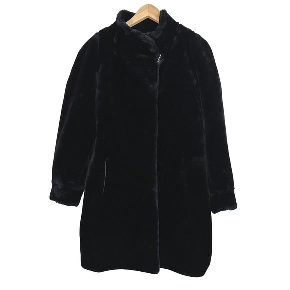 Jordache Jackets & Blazers - Jordache Black Faux Fur Coat Women's Medium Vintage Mob Wife MINT Made in USA